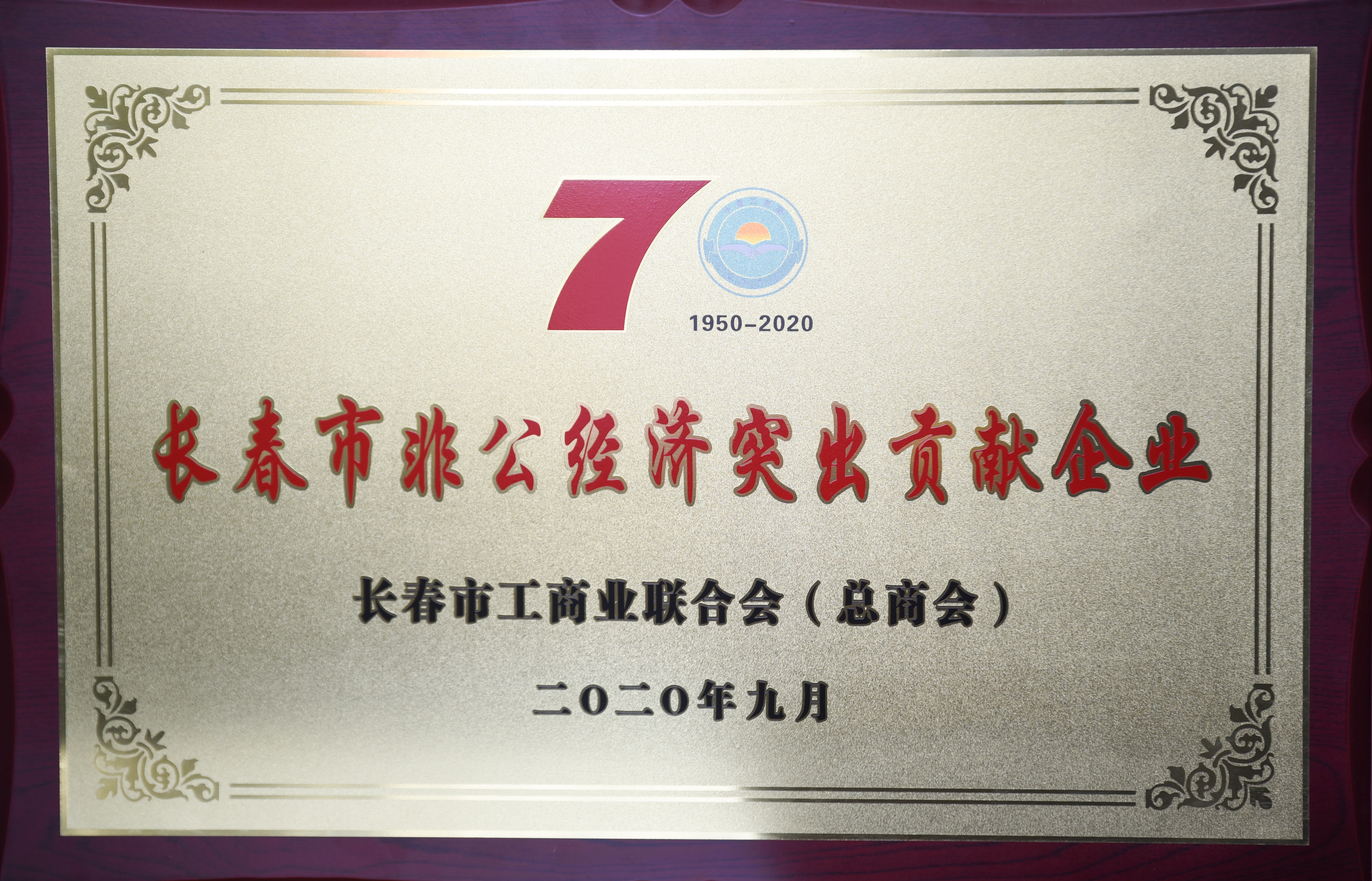 金沙js9线路中心被授予”长春市民营经济突出贡献企业“称号